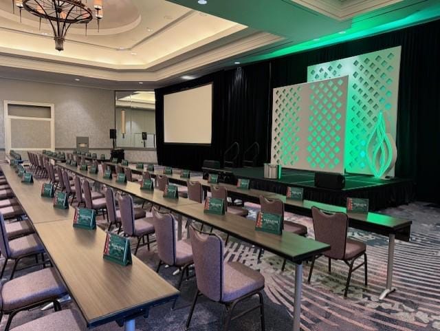 Medical company annual awards RGB pixel-chasing LED marquee event installation